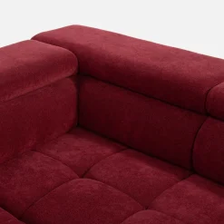 Narożnik z elektryczną regulacją siedziska burgundowy MAVEL L prawy