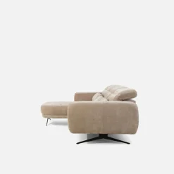 Narożnik z elektryczną regulacją głębokości beżowy BARILLO S lewy