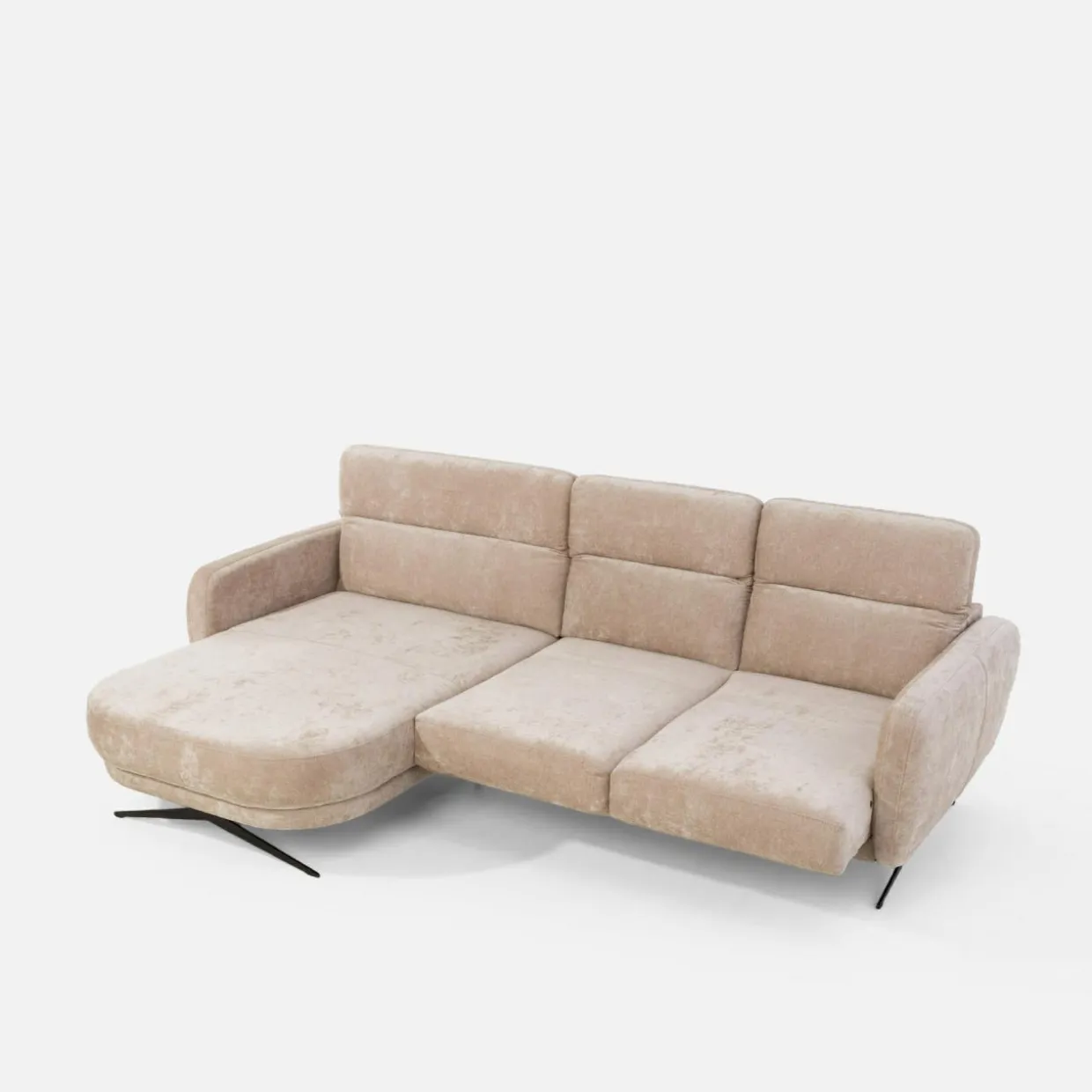 Narożnik z elektryczną regulacją głębokości beżowy BARILLO S lewy