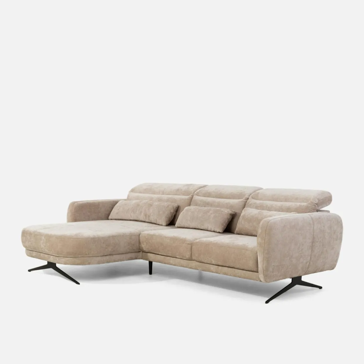 Narożnik z elektryczną regulacją głębokości beżowy BARILLO S lewy