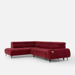 Narożnik z elektryczną regulacją siedziska burgundowy MAVEL L lewy