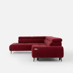 Narożnik z elektryczną regulacją siedziska burgundowy MAVEL L lewy