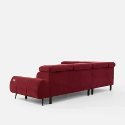 Narożnik z elektryczną regulacją siedziska burgundowy MAVEL L lewy