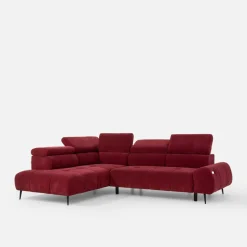 Narożnik z elektryczną regulacją siedziska burgundowy MAVEL L lewy