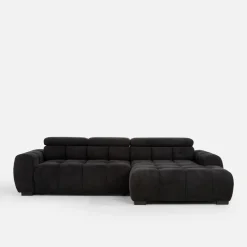 Narożnik z elektryczną regulacją siedziska ciemnoszary BULL S prawy