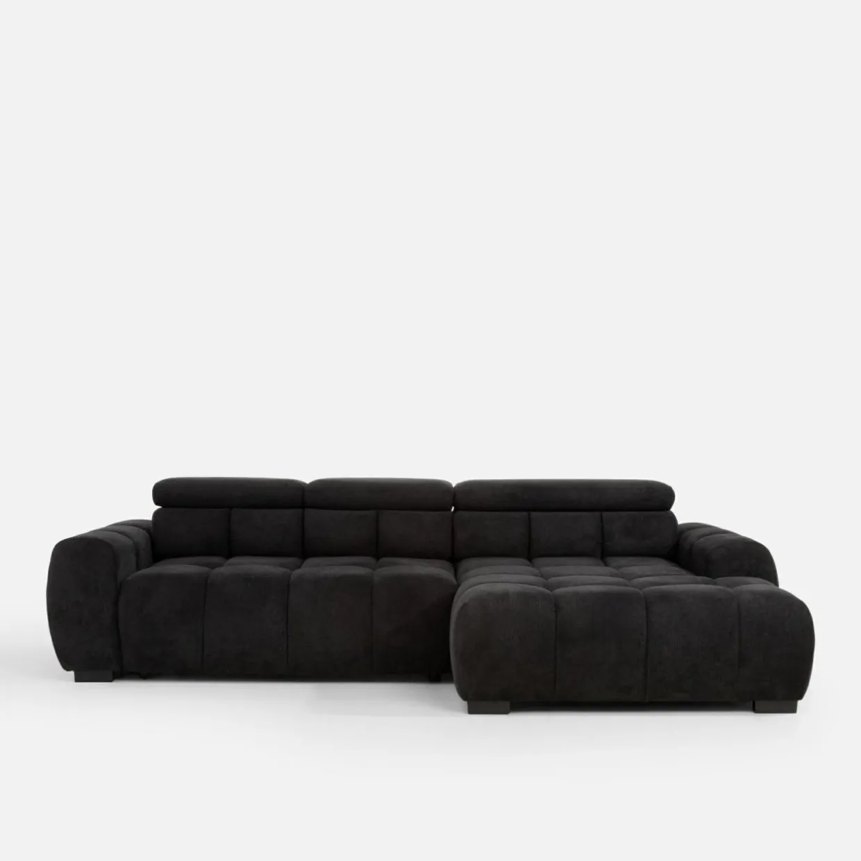 Narożnik z elektryczną regulacją siedziska ciemnoszary BULL S prawy