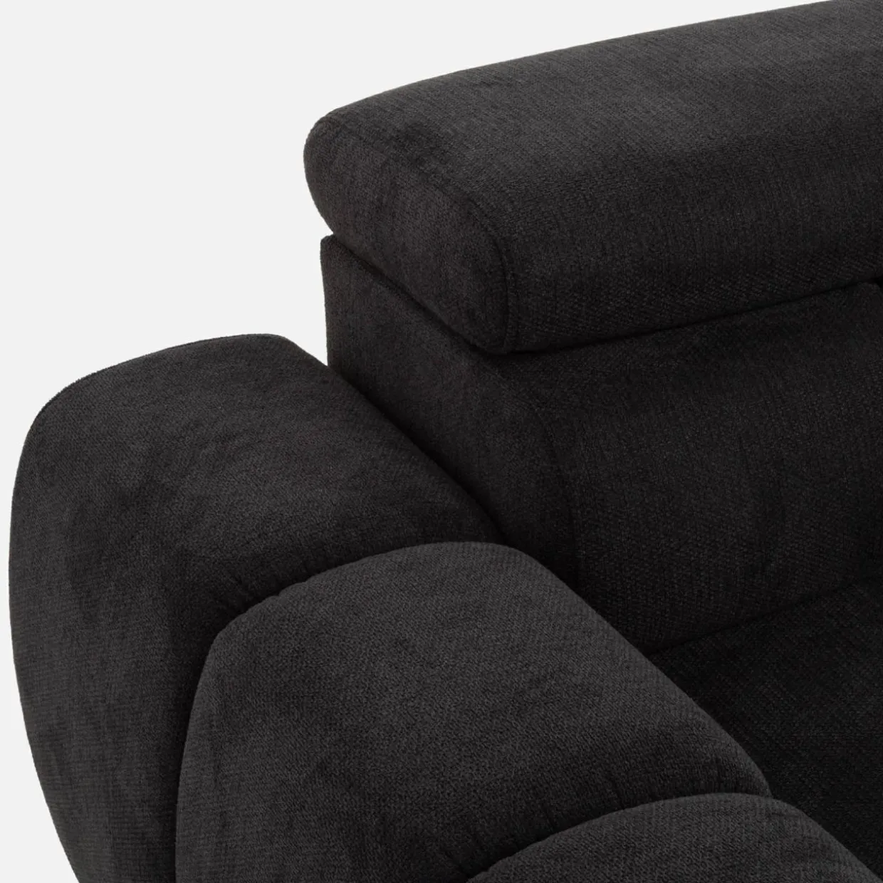 Narożnik z elektryczną regulacją siedziska ciemnoszary BULL S prawy