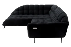 Narożnik z elektrycznie wysuwanym siedziskiem czarny GAPPA lewy