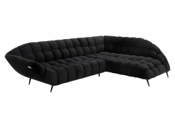 Narożnik z elektrycznie wysuwanym siedziskiem czarny GAPPA prawy