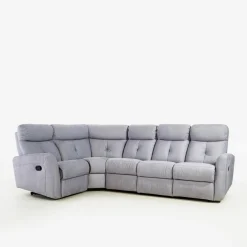 Narożnik z funkcją relaksu szary MILA lewy