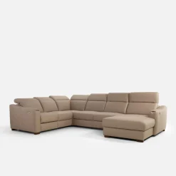 Narożnik z funkcją relaksu szary CORBY lewy