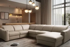 Narożnik z funkcją relaksu szary CORBY lewy