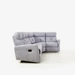 Narożnik z funkcją relaksu szary MILA prawy