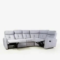 Narożnik z funkcją relaksu szary MILA prawy