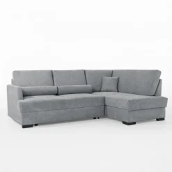 Narożnik z podnoszonym oparciem szary ELTON prawy