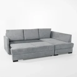 Narożnik z podnoszonym oparciem szary ELTON prawy