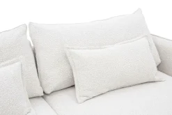 Narożnik z poduszkami dekoracyjnymi biały perłowy MANDELLO PLUS prawy