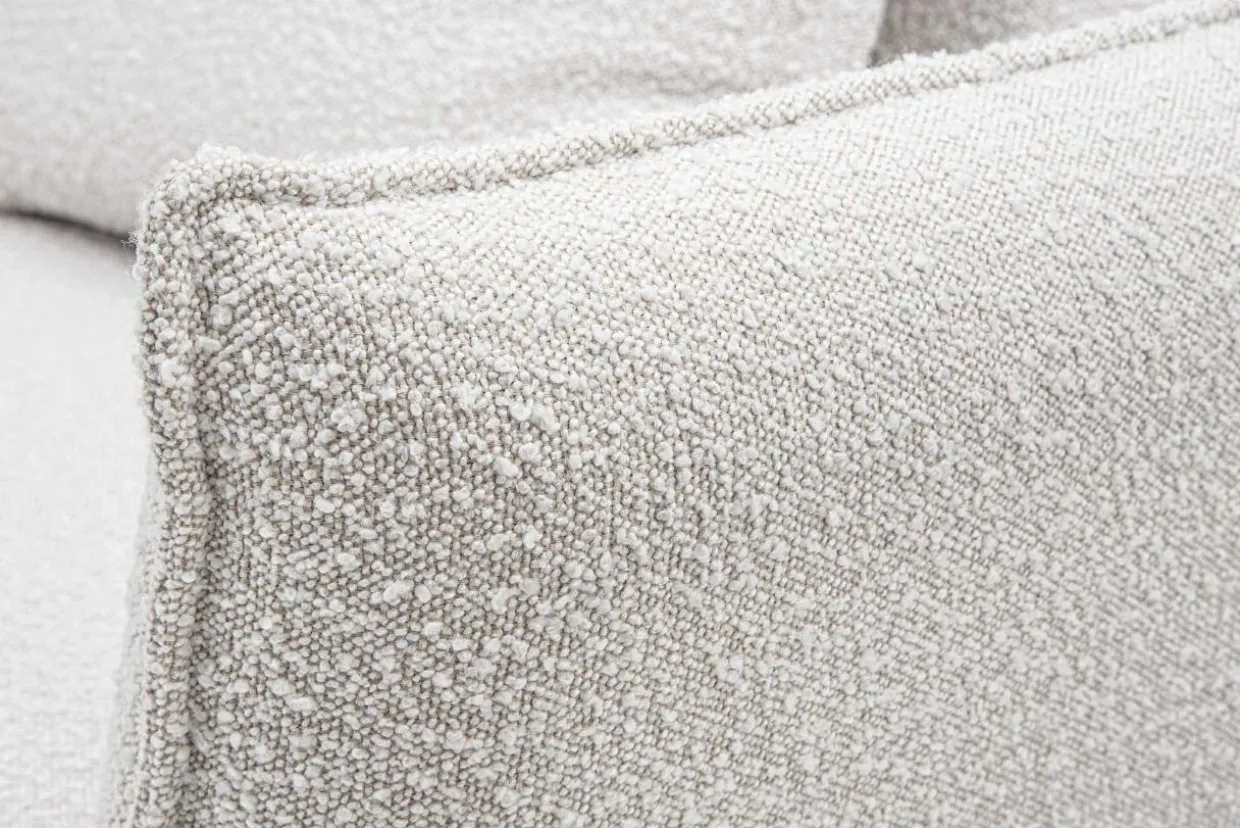 Narożnik z poduszkami dekoracyjnymi biały perłowy MANDELLO PLUS lewy