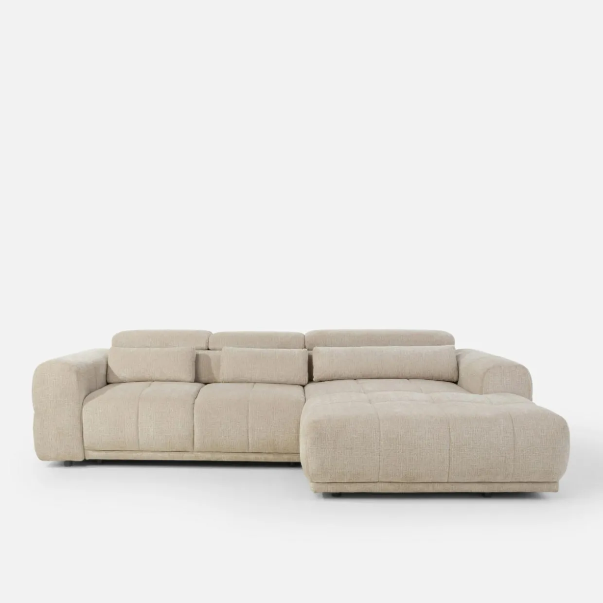 Narożnik z pojemnikiem PANEO S beżowy prawy