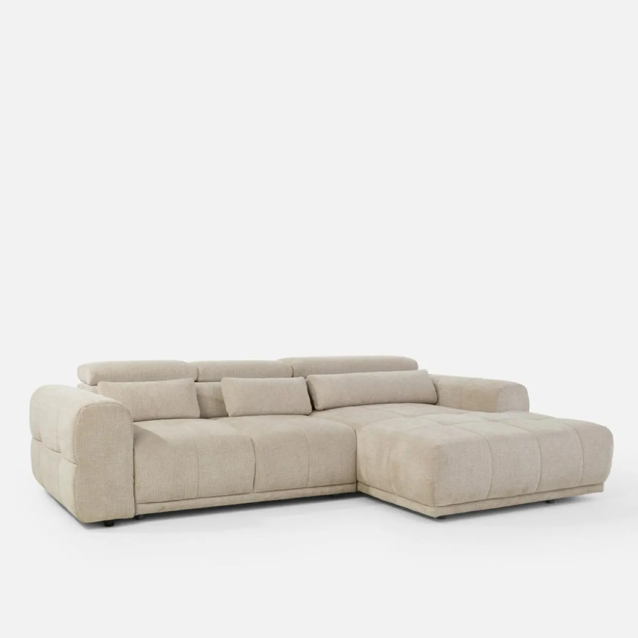 Narożnik z pojemnikiem PANEO S beżowy prawy