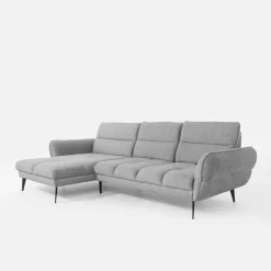 Narożnik z regulacją głębokości siedziska szary CAMPINA MINI lewy