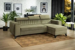 Narożnik z regulacją zagłówków oliwkowy KOLORADO