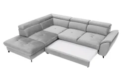 Narożnik z regulacją zagłówków jasnoszary MAROLA prawy