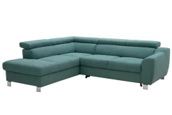 Narożnik z regulacją zagłówków turkusowy ASPEN lewy