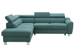 Narożnik z regulacją zagłówków turkusowy ASPEN lewy