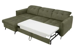 Narożnik z regulacją zagłówków oliwkowy GOJA lewy