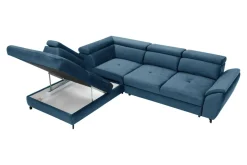 Narożnik z regulacją zagłówków niebieski MAROLA prawy