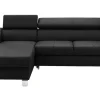 Narożnik z regulacją zagłówków czarny ASTI lewy