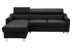 Narożnik z regulacją zagłówków czarny ASTI lewy