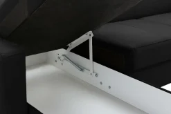 Narożnik z regulacją zagłówków czarny ASTI lewy