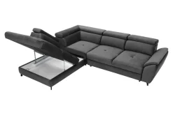 Narożnik z regulacją zagłówków grafitowy MAROLA prawy