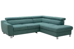 Narożnik z regulacją zagłówków turkusowy ASPEN prawy