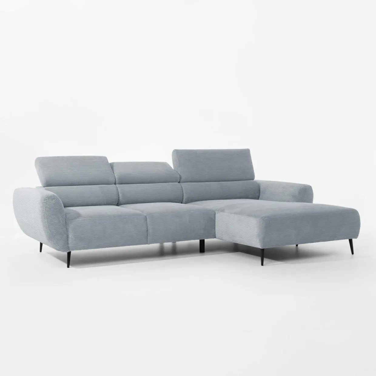 Narożnik z regulowanym siedziskiem szary ALISSON S prawy