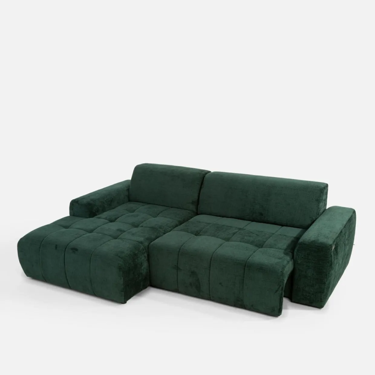 Narożnik z regulowanym siedziskiem SAVINON S butelkowa zieleń lewy