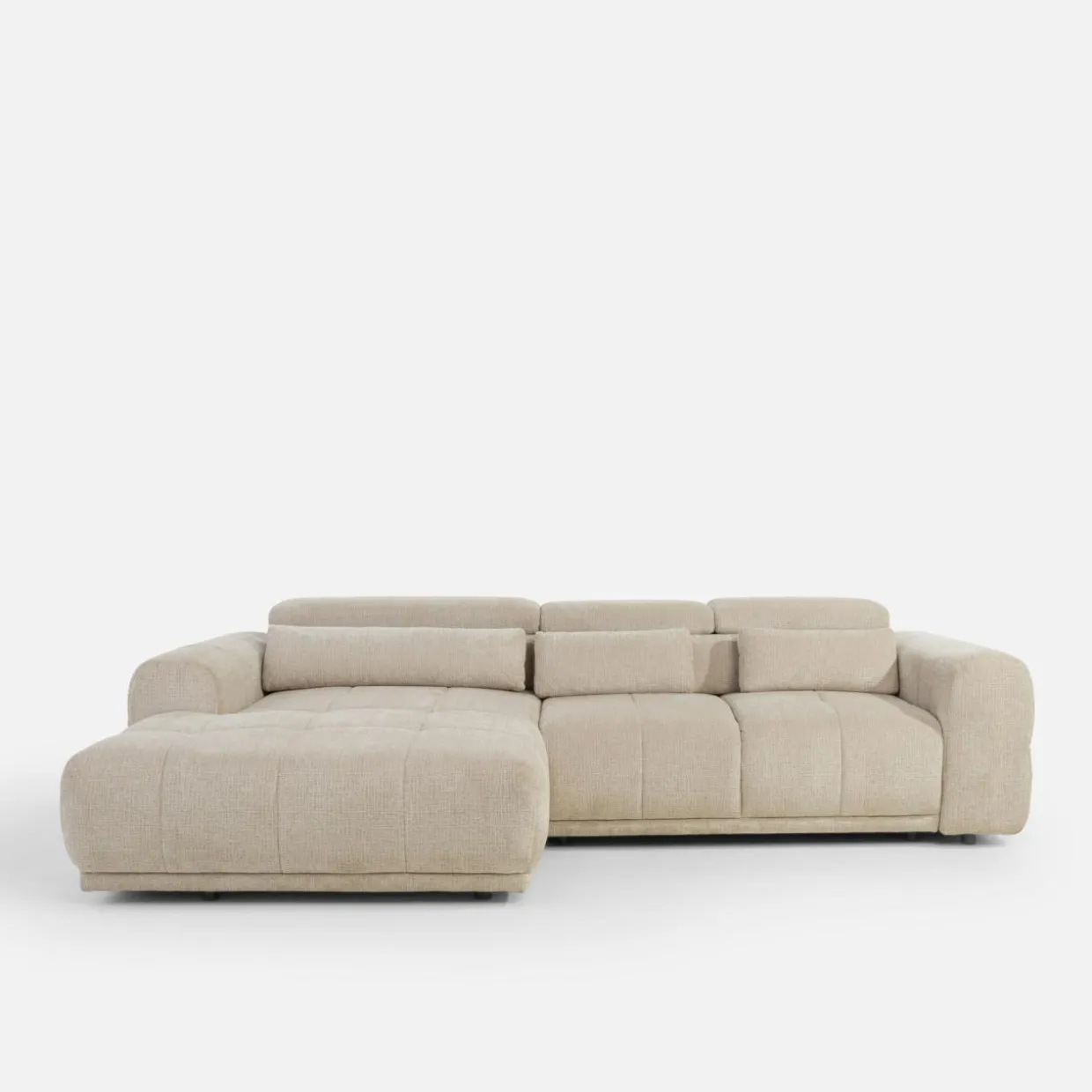 Narożnik z regulowanym zagłówkierm PANEO S beżowy lewy