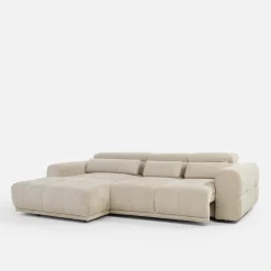 Narożnik z regulowanym zagłówkierm PANEO S beżowy lewy