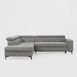 Narożnik z regulowanymi zagłówkami szary NALA prawy