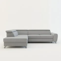 Narożnik z regulowanymi zagłówkami jasnoszary IDYLLA prawy