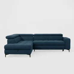 Narożnik z regulowanymi zagłówkami granatowy NALA prawy