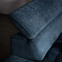 Narożnik z regulowanymi zagłówkami granatowy NALA prawy