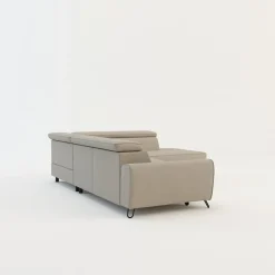 Narożnik z regulowanymi zagłówkami beżowy IDYLLA lewy