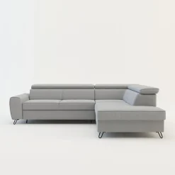 Narożnik z regulowanymi zagłówkami jasnoszary IDYLLA lewy