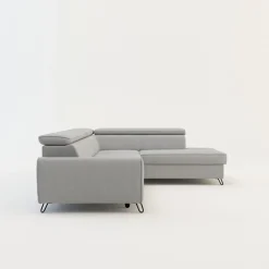 Narożnik z regulowanymi zagłówkami jasnoszary IDYLLA lewy