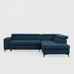 Narożnik z regulowanymi zagłówkami granatowy NALA lewy