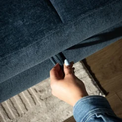 Narożnik z regulowanymi zagłówkami granatowy NALA lewy