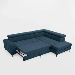 Narożnik z regulowanymi zagłówkami granatowy NALA lewy